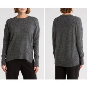 Theory Karenia Cashmere Sweater in Black Mouline (Dark Gray)